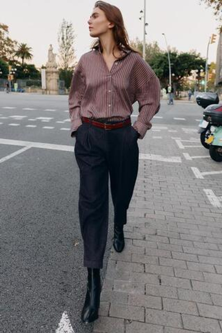 ZARA ДЖИНСЫ Z1975 BOMBACHO С ВЫСОКОЙ ПОСАДКОЙ, ИНДИГО