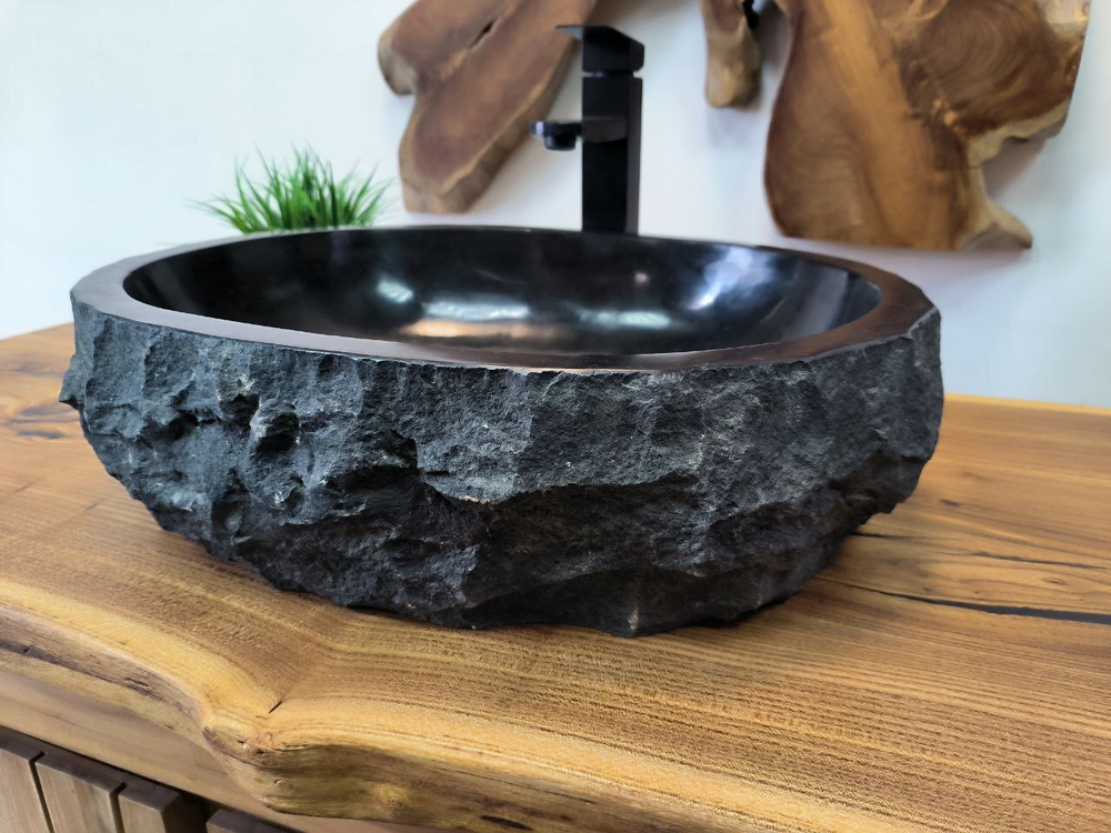 Раковина из андезита Erozy Black EA-65643 50х40х15 из натурального камня