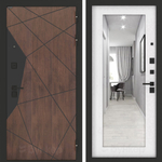 Входная дверь Бункер BN-14 - Зеркало 18 
Белое дерево