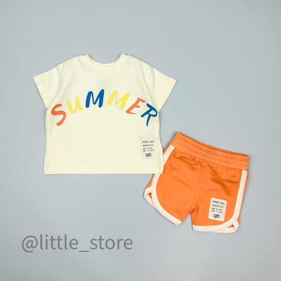 Комплект хлопковый Moi Noi, Молочный/оранжевый