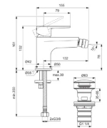 Смеситель для биде CERAFINE O BD716RO