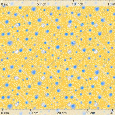 Голубые пятна, круги, жёлтый фон, абстракция by Mysia_Art 577 DPI