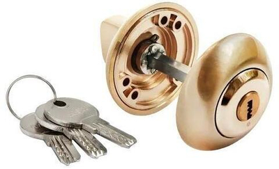 Завертка с ключевым цилиндром MH-CYL золото матовое