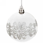 Новогодние шары 7см (набор 3 шт) «Павлиний хвост», серебро