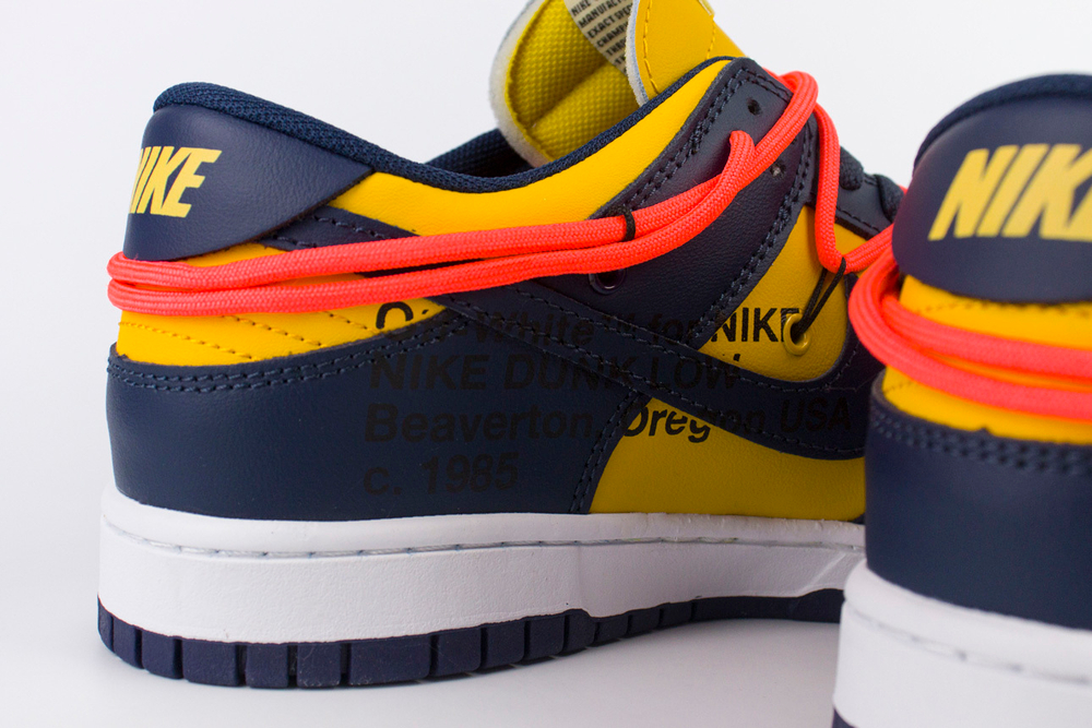 Кроссовки Nike Dunk Low x Off-White Wmns University Gold