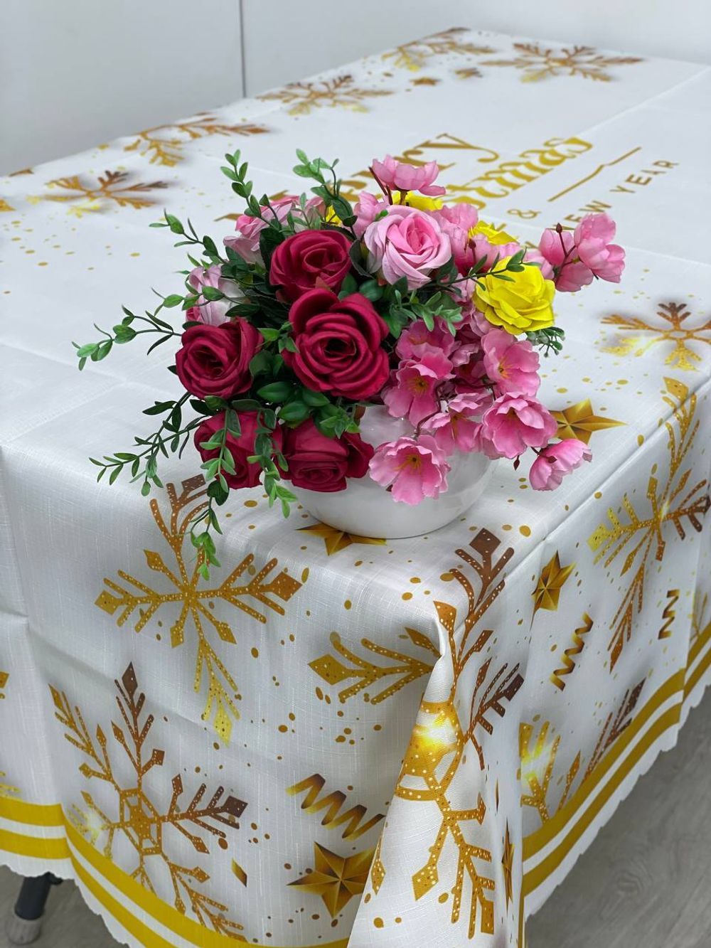 Скатерть НОВЫЙ ГОД 150/220 ЛИКВИ!