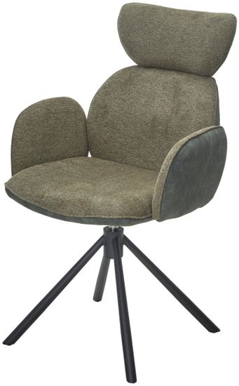 Стул VARDY 360 град.поворот. Brego-77 Зеленый, ткань/ 7525-156 Зеленый, велюр/Черный