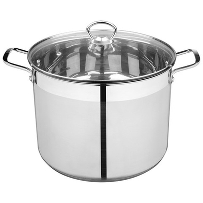 Кастрюля нержавеющая сталь 10,6 л CULINARIA индукция, капсульное дно, стеклянная крышка