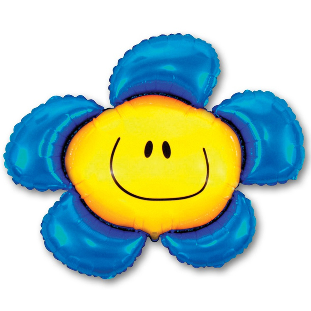 Шар Фольгированный Цветок синий (Голубой)