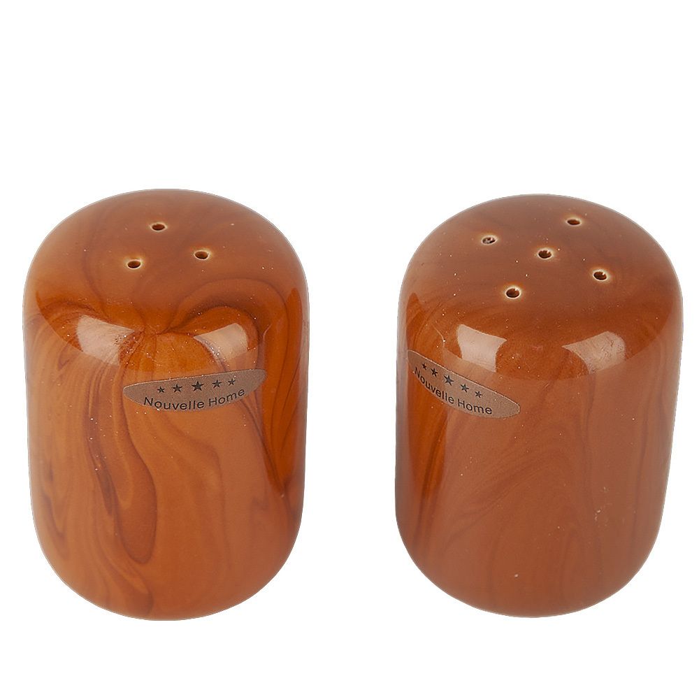 Набор для специй солонка/ перечница "Wooden Grain" 4,8х7см (фарфор) (индивидуальная упаковка)