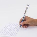 Ручка шариковая масляная с грипом STAFF "Chrome", СИНЯЯ, хромированные детали, узел 0,7 мм, линия письма 0,35 мм, 142983