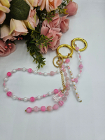 Обвес на сумку с натуральными камнями на двух карабинах, подвеска, авторская ручная работа "Яблонька"