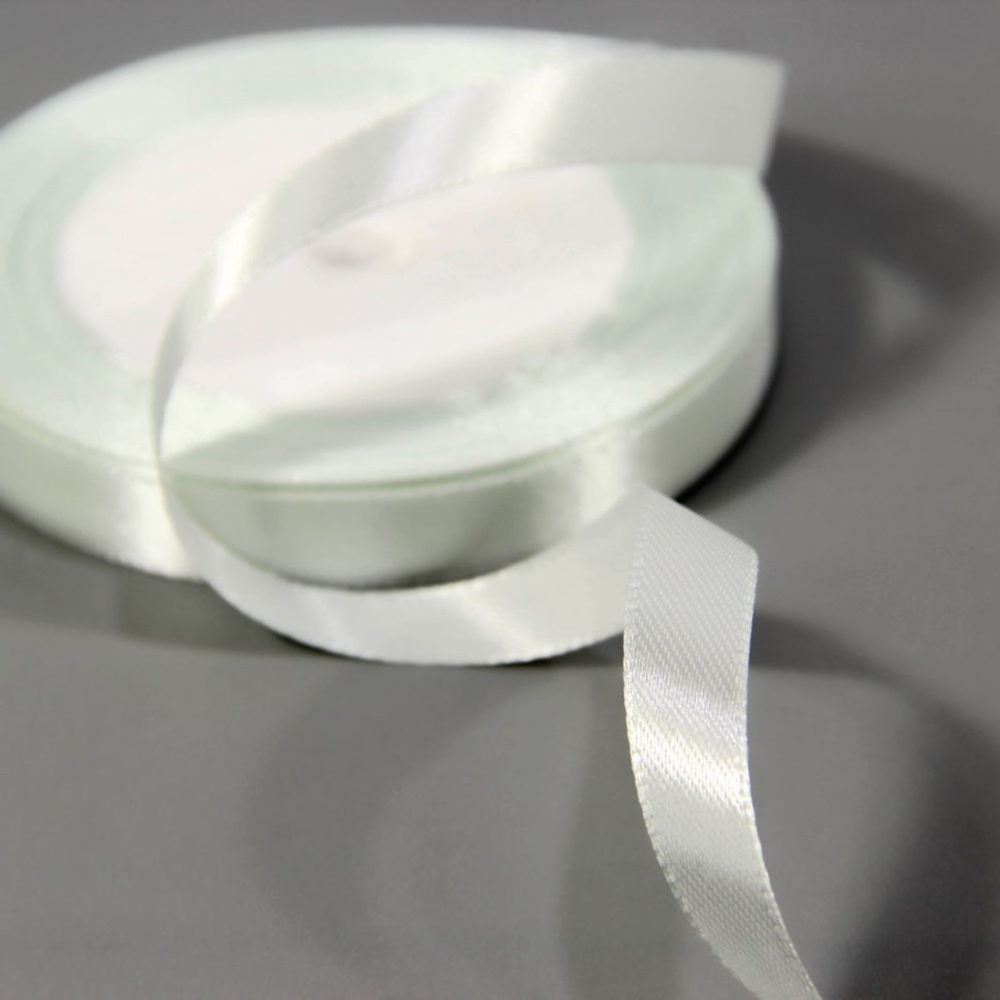 Лента Атласная 1,2см х 28м Сатин (Белый)