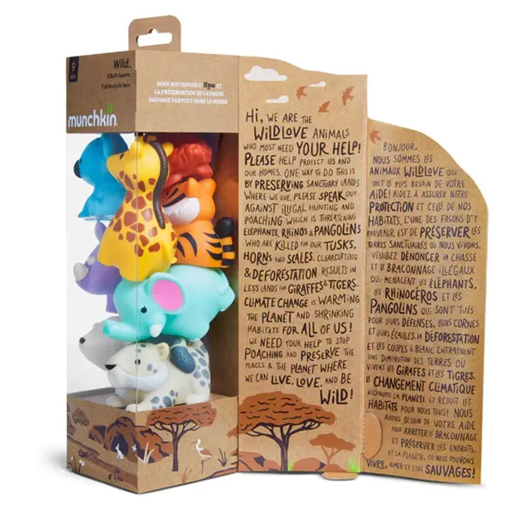 Munchkin игрушка для ванны зверюшки брызгалки 9+ 8 шт.NEW 12543