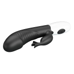 Черный вибратор-кролик 19,8см со стимулятором клитора Pretty Love Rasmussen Bunny Vibrator Black BW-500072-A3