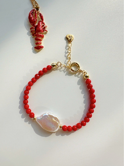 Браслет Коралл и Жеичужина