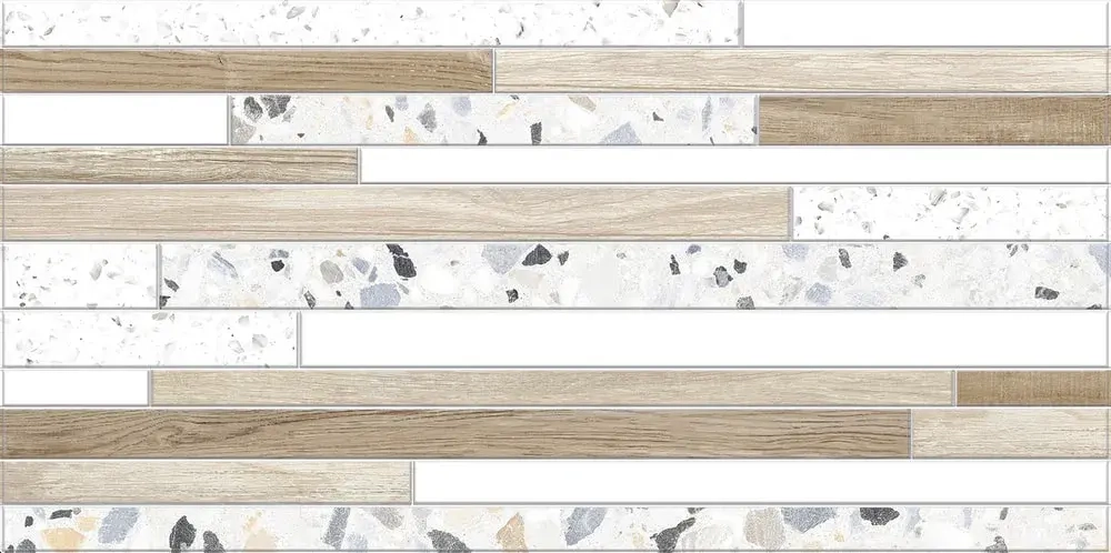 Настенная плитка ALMA Ceramica TWU09BLB024 Bilbao 50x24.9 микс глянцевая рельефная под полосы