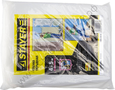 STAYER 4 м, 5 м, 30 мкм, Защитная укрывочная пленка, PROFESSIONAL (12253-04-05)