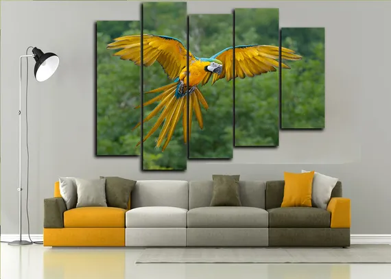 Модульная картина "Попугай Ара"