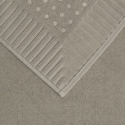 Коврик для ванной с фактурным бортиком бежево-серого цвета из коллекции Essential, 50х80 см