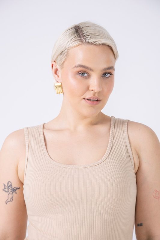 Майка трикотажная, бежевый