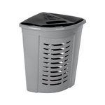 Корзина для белья угловая 45л, цвет серебро 05003