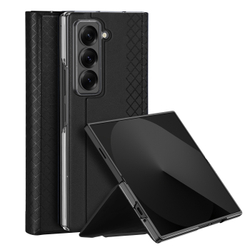 Чехол черного цвета из искусственной кожи от Dux Ducis для смартфона Samsung Z Fold SE (W25), серия Bril Series Case