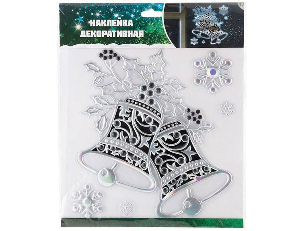 Наклейка новогодняя "Колокольчики" 28*28см