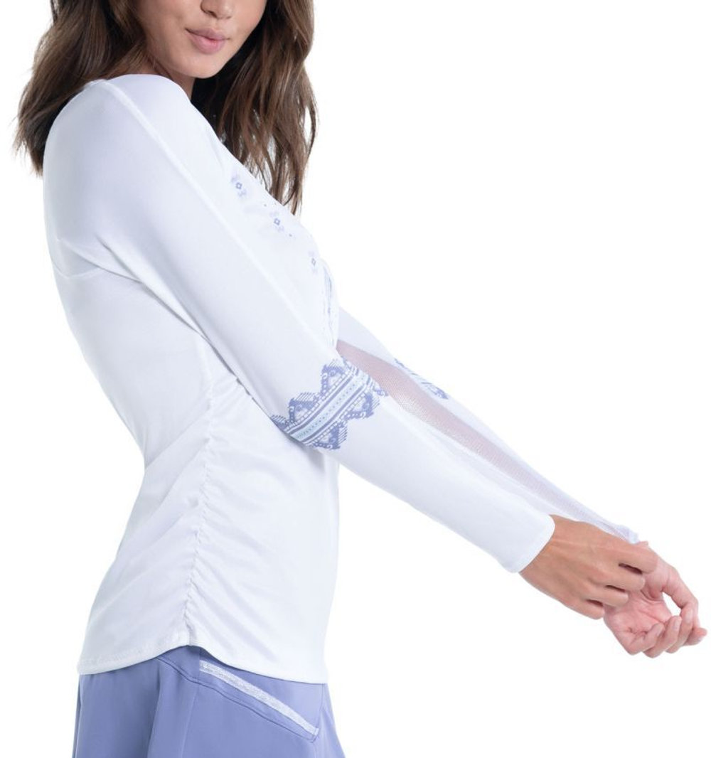 Женская теннисная футболка   Lucky in Love All About Ikat Sport Long Sleeve Top - shadow