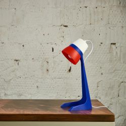 ULO-K22 D-E14-A WHITE-BLUE-RED Светильник настольный. 40W. Цоколь E14. Механический выключатель. Триколор. ТМ Uniel