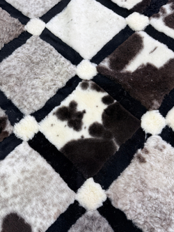 Ковер прямоугольный натуральный мех овчина, 210 х 170 см.