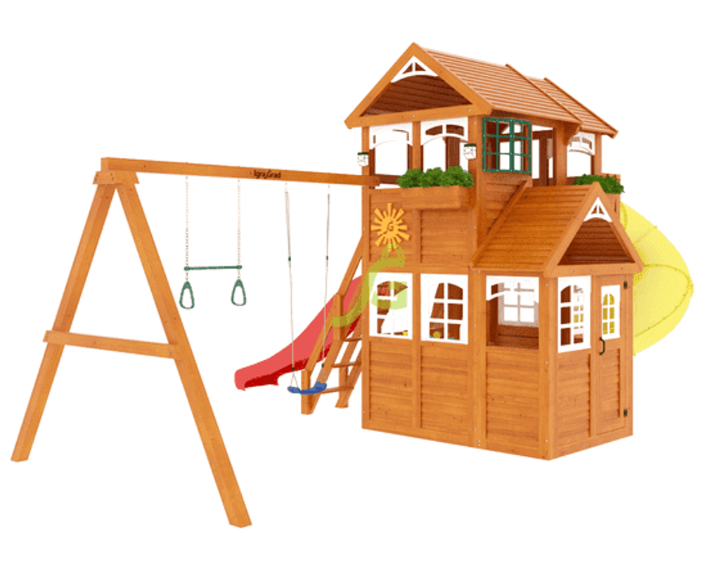 Детская площадка Клубный домик 3 с трубой Luxe
