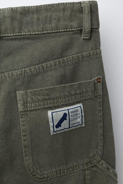 ZARA БРЮКИ-КАРПЕНТЕР, ХАКИ