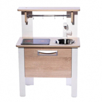 Кухня Элегантс с интерактивной плитой (со светом, звуком) белый корпус, фасады мокко