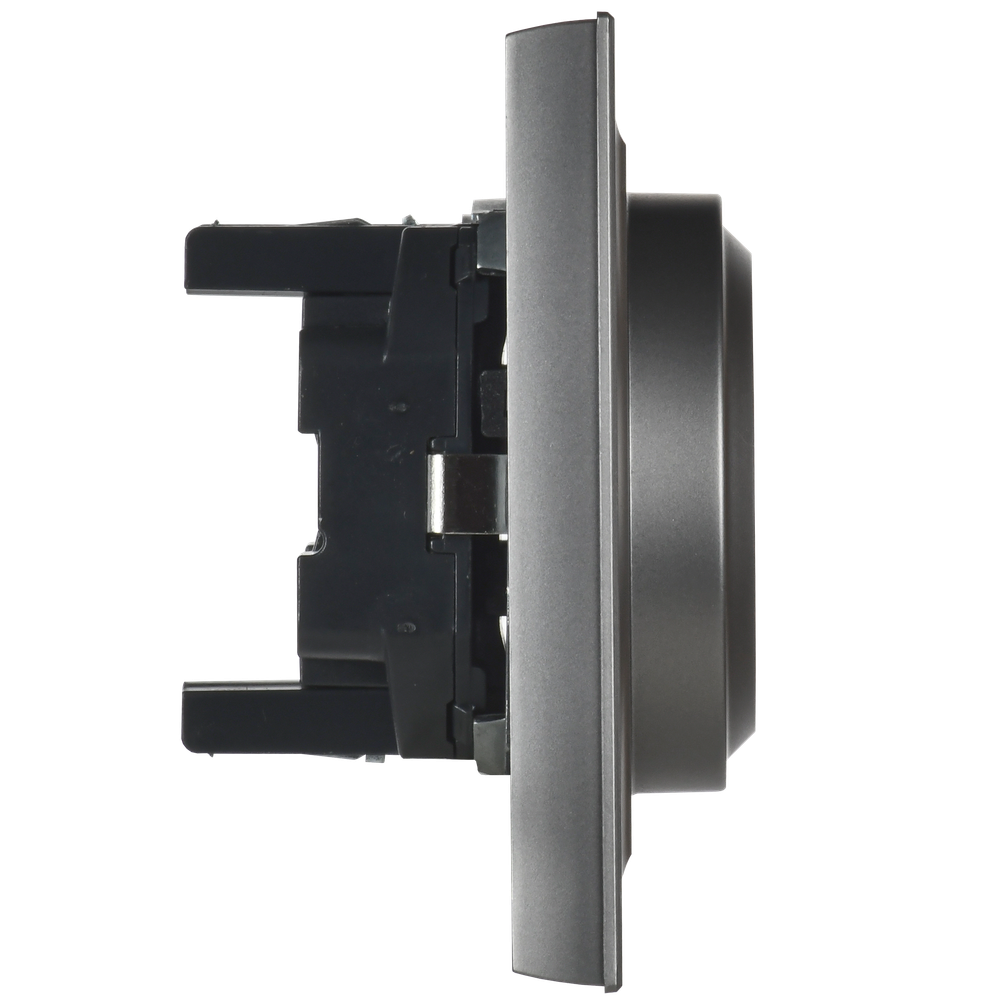 BRITE Розетка 2-местная с заземлением без защитных шторок 16А в сборе РС12-3-БрС сталь IEK