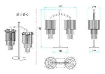Светильник настольный 2*Е14 2132/09/02T хром Imposio Stilfort