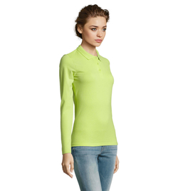Рубашка поло с длинным рукавом Perfect, женская. Зелёный  L