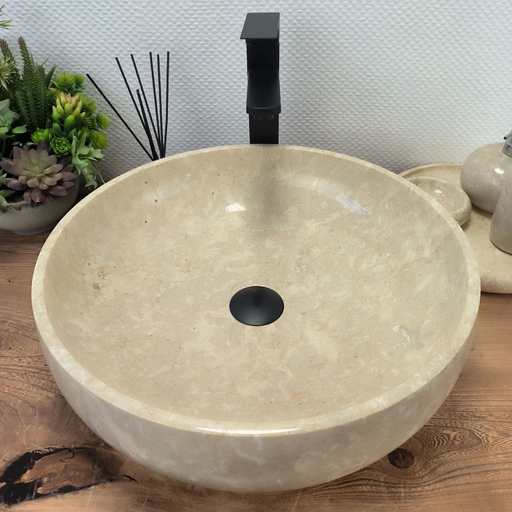 Раковина из мрамора Donut Cream DM-62511 45*45*13 0119