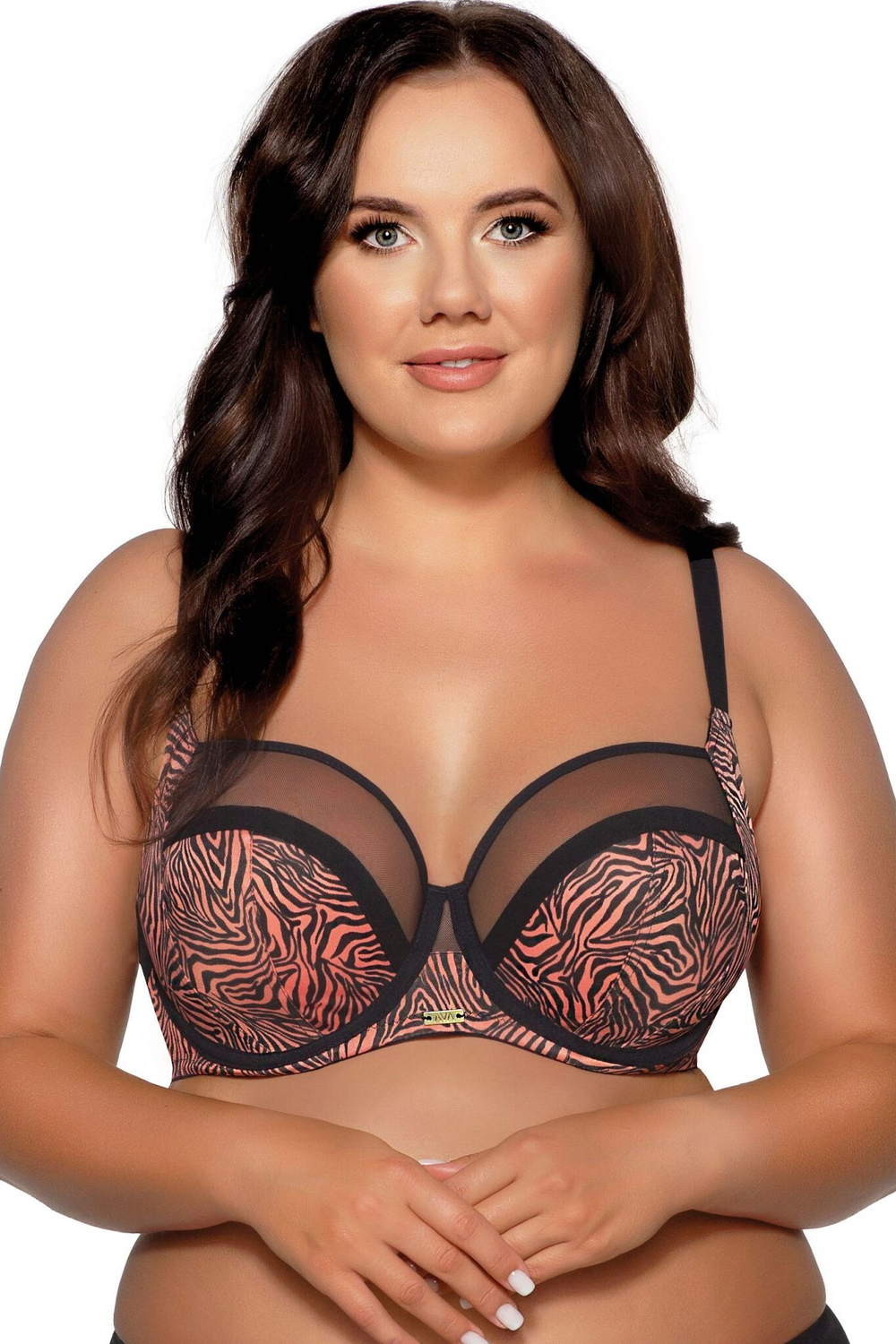 Бюстгальтер с мягкими чашками и тигриным принтом (Размер: 90F) (Цвет: тигровый)