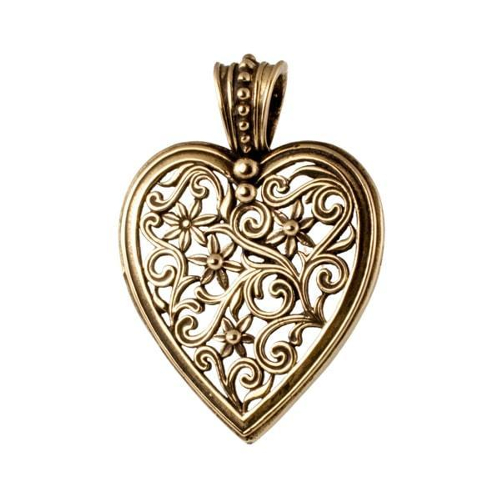 Подвеска кулон Ажурное Сердце из бронзы RH01312