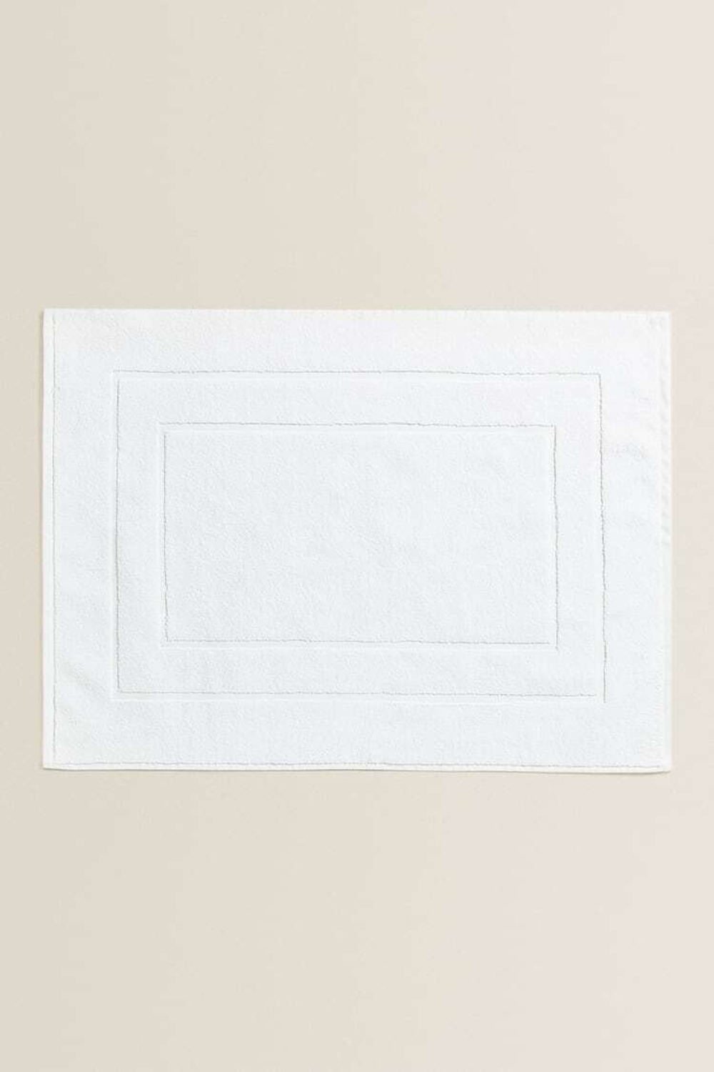 ZARA HOME ХЛОПКОВЫЙ НЕСКОЛЬЗЯЩИЙ КОВРИК ДЛЯ ВАННОЙ, БЕЛЫЙ