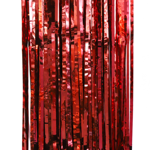 Занавес Дождик Красный, Металлик, 100*200 см ВВ