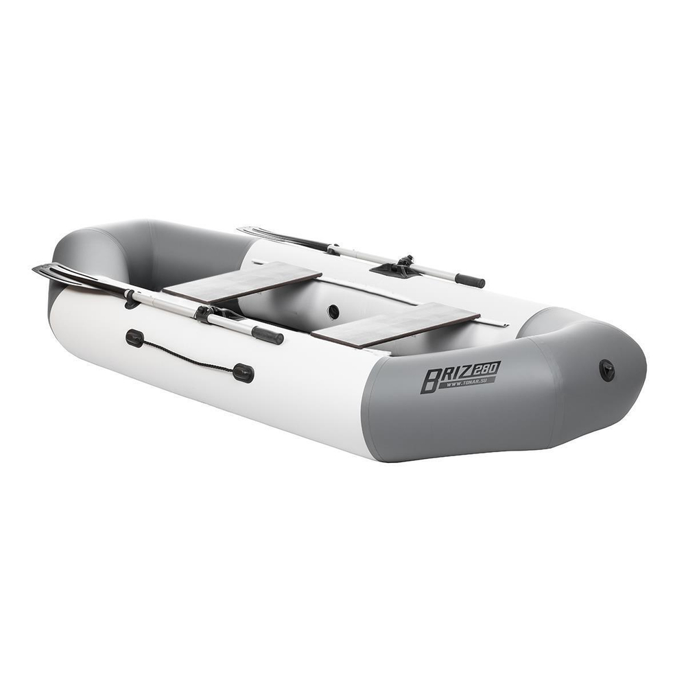 Лодка надувная для рыбалки Тонар Бриз 190 с веслами серый