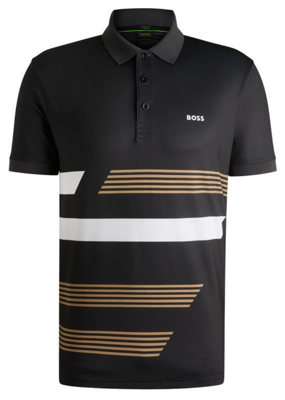 Мужское теннисное поло BOSS Paddy Tape Print - черный