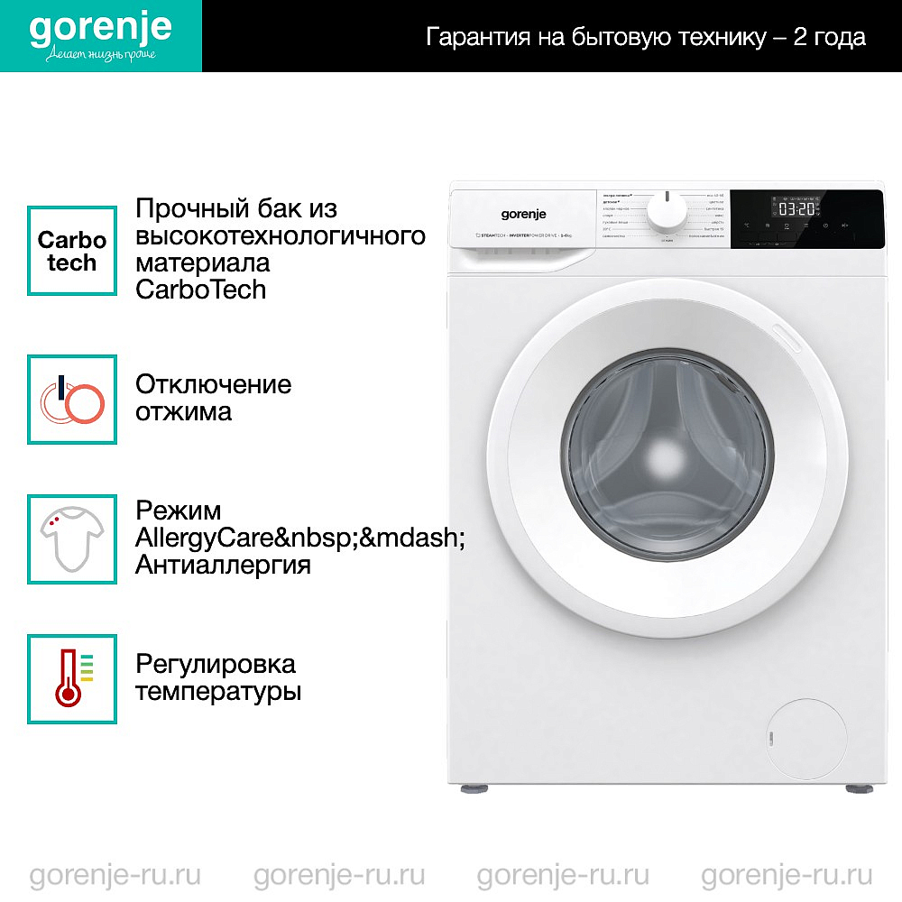 Стиральная машина Gorenje W2NHPI62SCSIRV