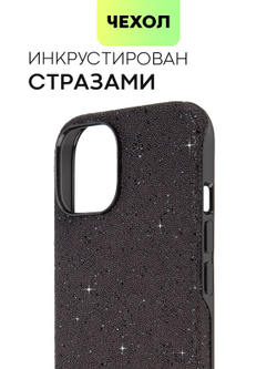 Чехол BROSCORP для Apple iPhone 15 (арт.IP15-CRYSTAL-BLACK )