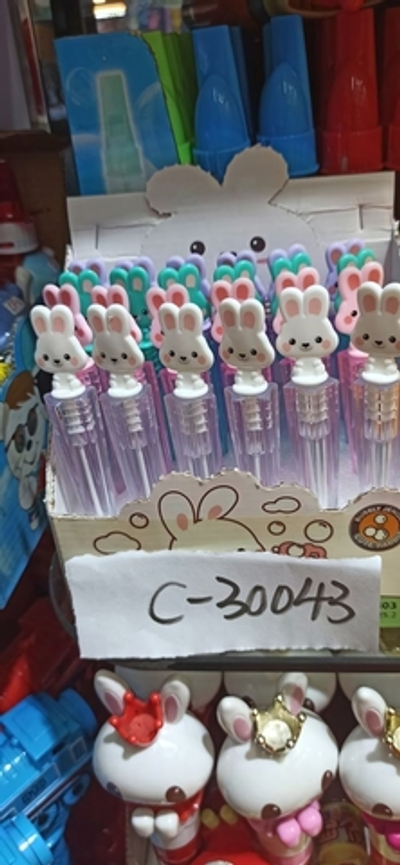 Мыльные пузыри Зайчик 11 см, 4 цвета микс, с-30043