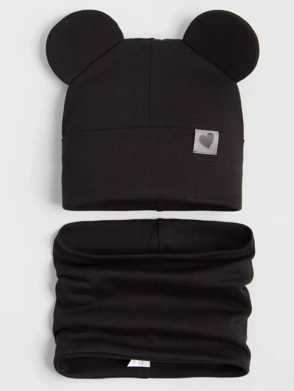 Шапка для девочки трикотажная и снуд