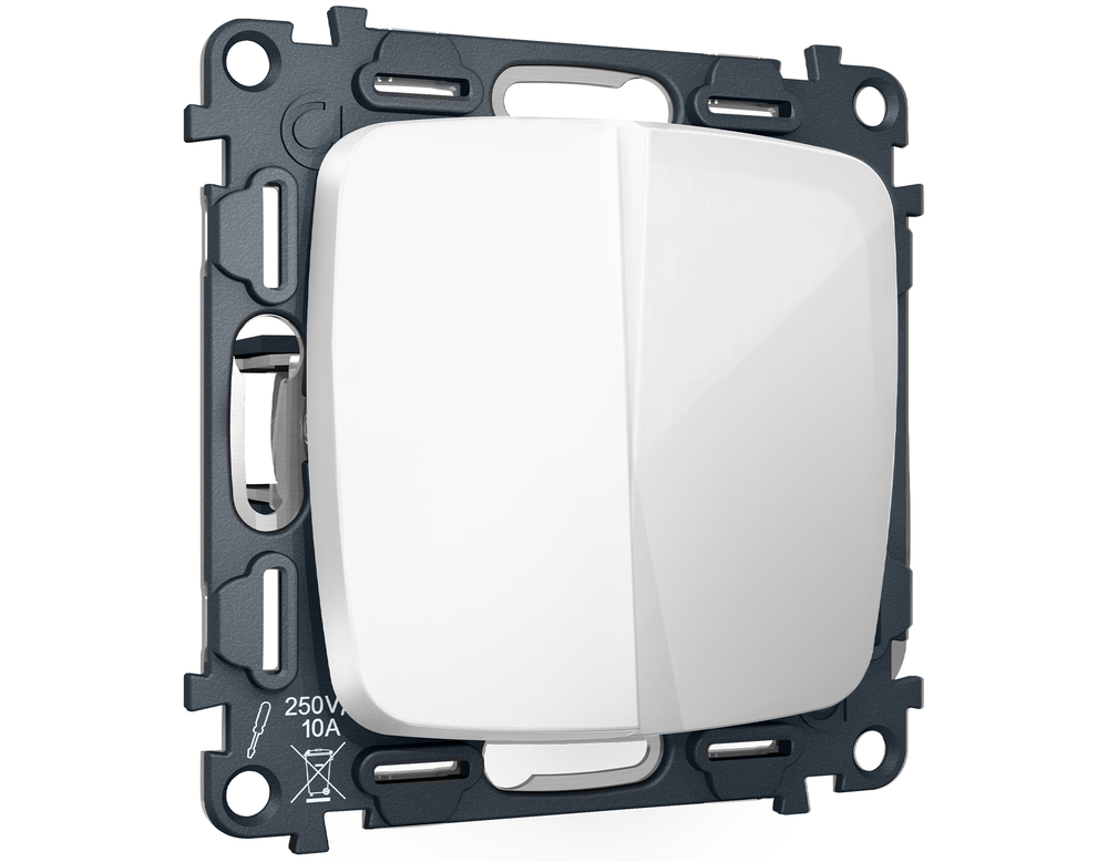 MO103010 Комплект механизма 2-кл выключателя OMEGA Белый глянец QUANT (OP1030, VM115)