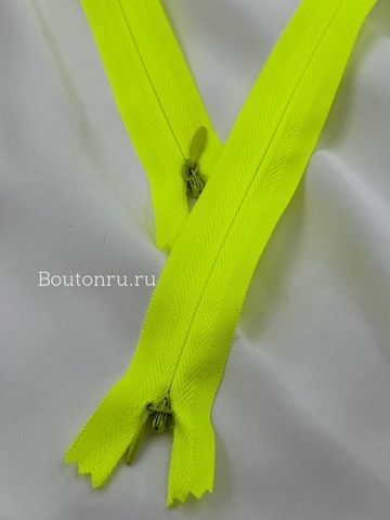 Молния потайная неразъемная неоново зеленая